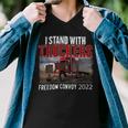 Trucker Trucker Support I Stand With Truckers Freedom Convoy _ Men V-Neck Tshirt