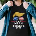 Trump 2024 Mean Tweets Usa Flag Sunglasses Funny Political Gift Men V-Neck Tshirt