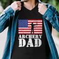 Usa American Distressed Flag Archery Dad Men Gift For Him Gift Men V-Neck Tshirt
