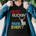 Vintage Best Buckin Papa Hunting Tshirt Men V-Neck Tshirt