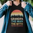 Vintage Grandpa Man Myth The Bad Influence Tshirt Men V-Neck Tshirt