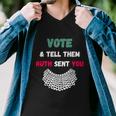 Vote Tell Them Ruth Sent You Dissent Rbg Vote V3 Men V-Neck Tshirt