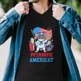 Y American Cat Funny 4Th Of July Men V-Neck Tshirt