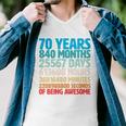 70 Years Of Being Awesome 70Th Birthday Time Breakdown Men V-Neck Tshirt