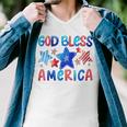 Kids Cute American Flag Girls 4Th Of July God Bless America Kids Men V-Neck Tshirt