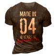 18Th Birthday Boys Girls Awesome Since 2004 18 Year Old  3D Print Casual Tshirt Brown