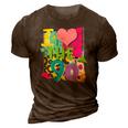 1990&8217S 90S Halloween Party Theme I Love Heart The Nineties 3D Print Casual Tshirt Brown