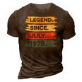 44Th Birthday Retro Vintage Legend Since July 1978 3D Print Casual Tshirt Brown