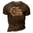 Aim Shoot Swear Repeat &8211 Archery 3D Print Casual Tshirt Brown