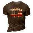 American Camper US Flag Patriotic Camping 3D Print Casual Tshirt Brown