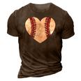 Baseball Heart Fun Mom Dad Men Women Softball Wife 3D Print Casual Tshirt Brown