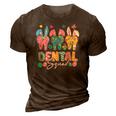Bunny Ears Cute Tooth Dental Squad Dentist Easter Day 3D Print Casual Tshirt Brown