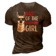 Dad Of The Birthday Girl Matching Birthday Outfit Llama 3D Print Casual Tshirt Brown