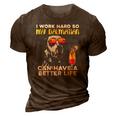 Dalmatian I Work Hard So My Dalmation Can Have A Better Life 3D Print Casual Tshirt Brown