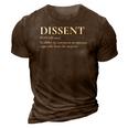 Definition Of Dissent Differ In Opinion Or Sentiment 3D Print Casual Tshirt Brown