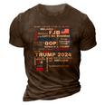 Donald Trump 2024 Election Gop 3D Print Casual Tshirt Brown