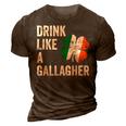 Drink Like A Gallagher St Patricks Day Beer  Drinking  3D Print Casual Tshirt Brown