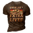 Extra Lives Funny Video Game Controller Retro Gamer Boys  V10 3D Print Casual Tshirt Brown