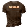 Fun Retro 1950&8217S Vintage Greaser White Text Gift 3D Print Casual Tshirt Brown