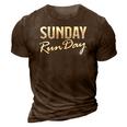 Funny Running With Saying Sunday Runday 3D Print Casual Tshirt Brown
