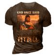 God And Pitbull Dog God Created The Pitbull 3D Print Casual Tshirt Brown