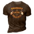 Grandma Level Unlocked Soon To Be Grandma Gift 3D Print Casual Tshirt Brown