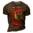Halloween Trick Or Treat Will Trade Candy For Beer Cool Gift 3D Print Casual Tshirt Brown