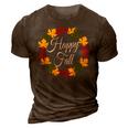 Happy Fall Leaves Cute Autumn Funny Halloween Holiday Women 3D Print Casual Tshirt Brown