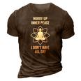 Hurry Up Inner Peace I Don&8217T Have All Day Funny Meditation 3D Print Casual Tshirt Brown