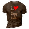I Love My Sheepadoodle Cute Dog Owner Gift &8211 Graphic 3D Print Casual Tshirt Brown