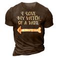 I Love My Witch Wife Halloween T - His And Hers 3D Print Casual Tshirt Brown