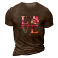 Love Dog Paw Print Colorful National Animal Shelter Week Gift 3D Print Casual Tshirt Brown