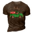 Lucky Flamingo Riding Green Truck Shamrock St Patricks Day Graphic Design Printed Casual Daily Basic 3D Print Casual Tshirt Brown