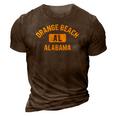 Orange Beach Al Alabama Gym Style Distressed Amber Print 3D Print Casual Tshirt Brown