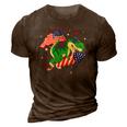 Patriotic Dinosaur Fireworks &8211 Usa American Flag 4Th Of July 3D Print Casual Tshirt Brown