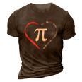 Pi Day Love Is Like Pi Valentines Math Teacher Gift 3D Print Casual Tshirt Brown