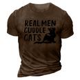 Real Men Cuddle Cats Black Cat Animals Cat 3D Print Casual Tshirt Brown