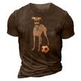Soccer Gift Idea Fans- Sporty Dog Coach Hound 3D Print Casual Tshirt Brown