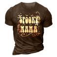 Spooky Mama Dancing Skeleton Funny Halloween Mama 3D Print Casual Tshirt Brown