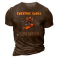 Sweating Sucks Skeleton Pumpkin Playing Skateboard Halloween 3D Print Casual Tshirt Brown
