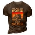 Truck Driver Gift Real Drive Big Rigs Vintage Gift 3D Print Casual Tshirt Brown