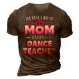Womens Best Kind Of Mom Raises A Dance Teacher Floral Mothers Day 3D Print Casual Tshirt Navy Blue