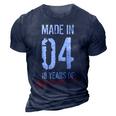 18Th Birthday Boys Girls Awesome Since 2004 18 Year Old  3D Print Casual Tshirt Navy Blue
