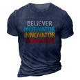 Believer Motivator Innovator Educator Unisex Tee For Teacher Gift 3D Print Casual Tshirt Navy Blue