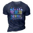 Bunny Ears Cute Tooth Dental Squad Dentist Easter Day 3D Print Casual Tshirt Navy Blue