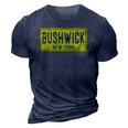 Bushwick Brooklyn New York Old Retro Vintage License Plate 3D Print Casual Tshirt Navy Blue