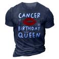 Cancer Birthday Queen Red Lips 3D Print Casual Tshirt Navy Blue