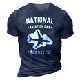 Cool Public Holidays Shirt - Flight Airplane Print Tee Gift 3D Print Casual Tshirt Navy Blue