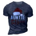 Fun Santa Hat Christmas Costume Family Matching Auntie Claus 3D Print Casual Tshirt Navy Blue