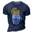Funny Orange Cat Coffee Mug Cat Lover 3D Print Casual Tshirt Navy Blue